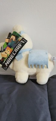 JINX Minecraft Happy Explorer Baby Llama Plush Stuffed Toy White Blue 6.5" - Image 1 of 3