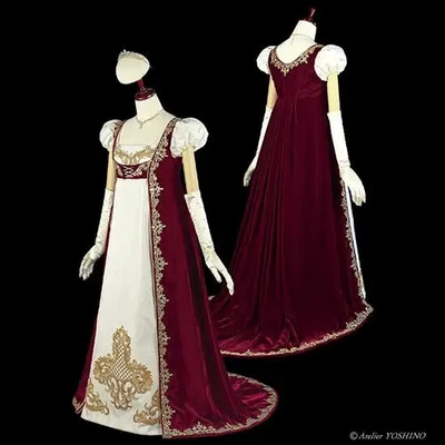 Victorian Jane Austen Wedding Dress Regency Dress Costume Women High Waistline - Image 1 of 4