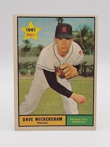 1961 Topps Baseball #381 Dave Wickersham Vintage Cincinnati Reds Rookie Card - Picture 1 of 6