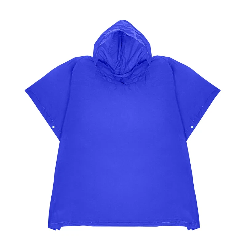 Poncho Antipioggia Blu Impermeabile Riutilizzabile Taglia Unica PEVA Go Dry  - Immagine 1 di 4