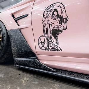 2x Side Zombie Squad Outbreak Response Team Biohazard Sign Walking Vinyl Decal - Imagen 1 de 2