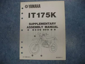 YAMAHA 1982 IT175K SUPPLEMENTARY ASSEMBLY MANUAL IT175 K IT 175 K 82 - Picture 1 of 4