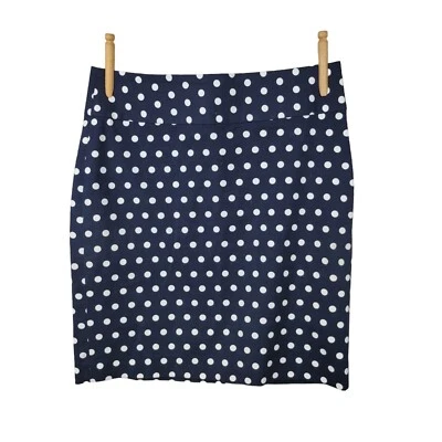 NUEVA Mini Falda Lápiz Banana Republic Talla 6 Sexy Club Línea A Azul Polkadot Foto 1 de 4