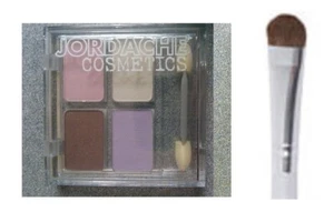 Jordache Palette of 4 Powder Eye Shadows PURPLE w/ Elf Eyeshadow Brush NEW - Picture 1 of 4
