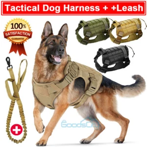 NUEVO Arnés de chaleco táctico para perros - Chaleco militar para perros +Correa - Picture 1 of 37