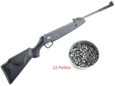 TRIMEX ARMS Air Rifle .22 Caliber Spring Powered Break Barrel 700+ Fps W/ 200 Round Pellets