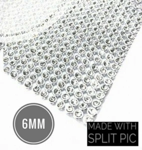Hochzeitskleidung 6 mm klar Diamant Kristall auf Silber Eisengeflecht (41 cm x 41 cm) - Bild 1 von 2