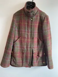 JOULES COAT SZ 8 FIELD 100% WOOL WOMEN RED GREEN WARM COUNTRY LADIES SEE DETAILS - Picture 1 of 18