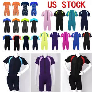 Unisex Kids Swimwear Wetsuit UV Sun Protection Surfing Bathing Suit Beachwear - Picture 1 of 115