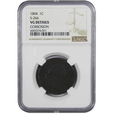 1804 S-266 Draped Bust Large Cent VG Details NGC Copper SKU:CPC711 Cover