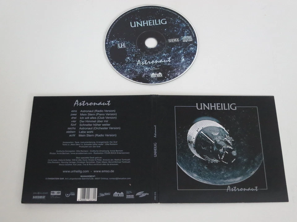 UNHEILIG/ASTRONAUT(FOUR.ROCK ENTERTAINMENT FRE 016)CD EP LIMITED EDITION DIGIPAK - Bild 1 von 1