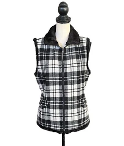 Woolrich Outdoor Weste Damen Small Wollmischung kariert schwarz weiß klassisch - Bild 1 von 12