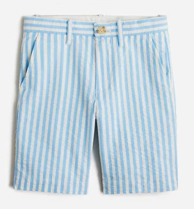 NWT J.Crew Crewcuts $50 Stanton Seersucker Short, Ivory Blue Strip, Sz 8, 12, 14 - Picture 1 of 3