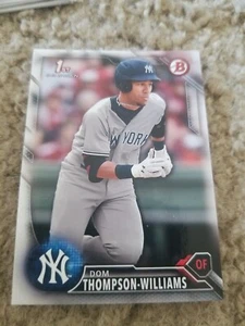 DOM THOMPSON-WILLIAMS 2016 BOWMAN DRAFT CARD BD-23 YANKEES (FIRST PROSPECT BASE) - Picture 1 of 2