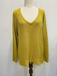 Sass & Bide Size L Large "Freetown" Lightweight Linen Mix Mustard Yellow Jumper - Picture 1 of 13