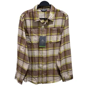 NWT Alpine Design Men Size L Tree Moss Plaid Brushed Flannel Long Sleeve Shirt - Picture 1 of 5