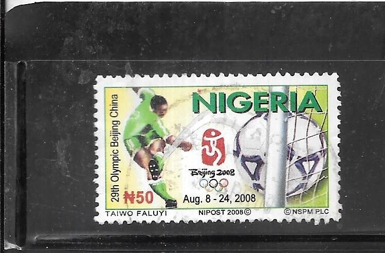 SELLO CONMEMORATIVO DE FÚTBOL DE NIGERIA SC # 810 2008 USADO POSTAL EN MUY BUEN ESTADO Foto 1 de 1