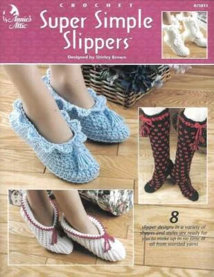 CROCHET SUPER SIMPLE SLIPPERS 8 CUTE DESIGNS - Image 1 of 2