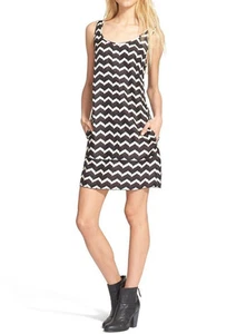 $450 NWT Rag & Bone Allie Scoop Neck Sleeveless Silk Chevron-Print Dress sz 0 - Picture 1 of 12