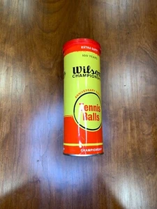 Wilson Championship 100 Year Anniversary Tennis Balls Metal Can 2 White Felt - Picture 1 of 6