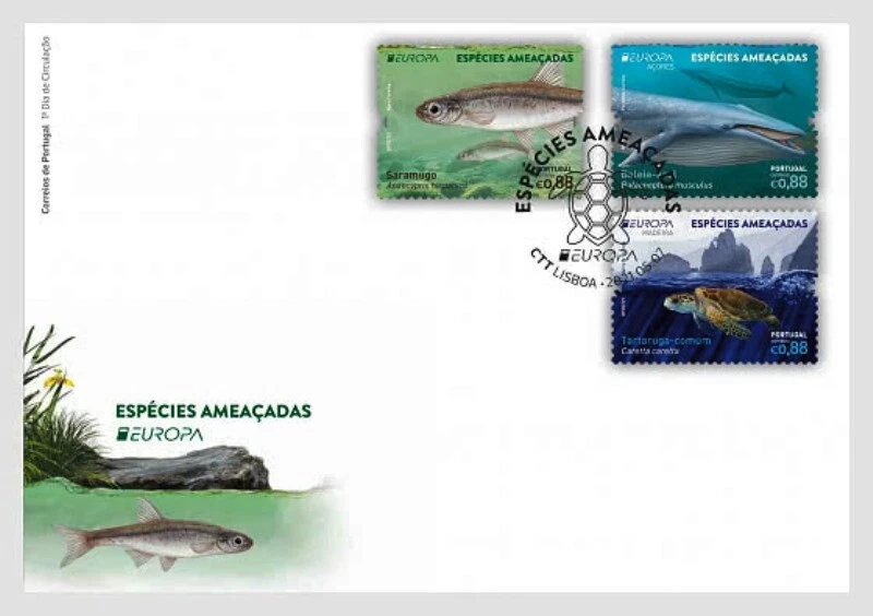 Portugal - Azores-Madeira Europa Cept 2021 marine life - fish - turtle FDC - Image 1 of 1