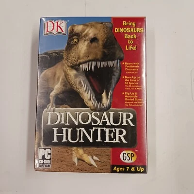 DK DINOSAUR HUNTER PC CD-ROM Big Box Vintage Software Windows 98 XP Retro RARE - Image 1 of 4