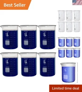 Durable 1000ml Low Form Beakers Pack of 6 - Borosilicate Glass, ASTM Compliant - Bild 1 von 7