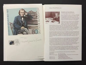 EDICIÓN DE ARTE 1983 BRD 1177 JOHANNES BRAHMS COMPOSITOR DE MÚSICA - EDICIÓN SOLO 500!!! - Imagen 1 de 8