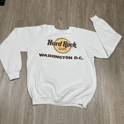 Hard Rock Sweater L Vintage 90s 00s Cafe Active-wear Gym Y2K Pullover Crewneck - Image 1 of 4