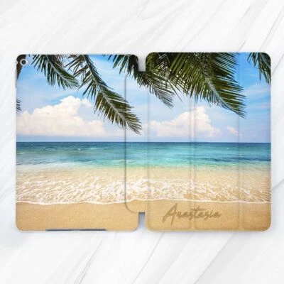 Custom Name Palm Tree Beach Case For iPad 10.2 Air 3 4 5 Pro 9.7 11 12.9 Mini - Image 1 of 4