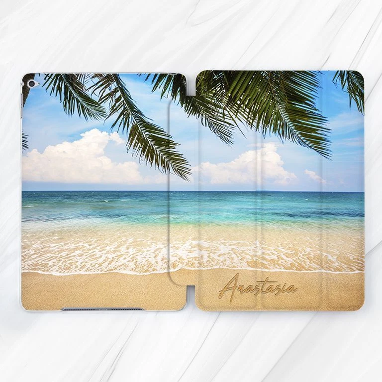 Custom Name Palm Tree Beach Case For iPad 10.2 Air 3 4 5 Pro 9.7 11 12.9 Mini - Image 1 of 4