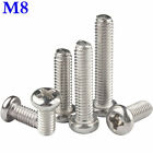 M8 - 1.25 304 Stainless Steel Phillips Pan Head Machine Screws Bolts Din 7985A