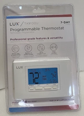 Programmable Thermostat LUX 7-Day TX9100U Universal Profesional Grade New 2 Heat - Image 1 of 4