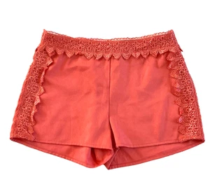 Blu Pepper Woman's Shorts Lace Details Coral Color Size M - Picture 1 of 5