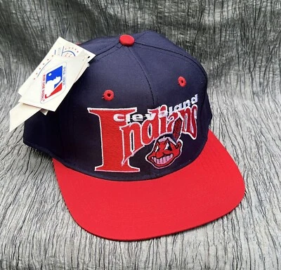 Vtg 1993 The Game Cleveland Indians Chief Wahoo MLB fitted hat cap Size 6-7/8 - Image 1 of 4