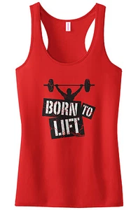 Threadrock Women's Born to Lift Racerback Tank Top Fitness Gym Workout Exercise - Picture 1 of 5