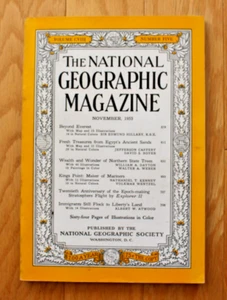National Geographic noviembre 1955 Everest Egipto; Kings Point; árboles; Explorer II - Imagen 1 de 24