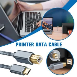 USB Type-C to USB B 2.0 Printer Cable Scanner Laptop Hot T4A4 - Picture 1 of 16
