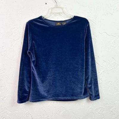 Vintage y2k Blue Velvet Long Sleeve T-shirt Size Medium - Image 1 of 4