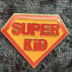 Vintage 1980s SUPER KID Enamel Lapel Hat Pin - Picture 1 of 3