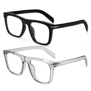 Square Frame Glasses for Women Men Non-prescription Clear Lens Eyeglasses Ant... - Picture 1 of 7