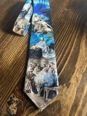 Steven Harris Christmas Necktie  Jesus at the Last Supper & the Crucifixion - Image 1 of 4