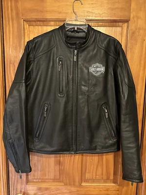 Harley Davidson Motorcycle Men’s Medium Biker Black Leather Jacket • Excellent - Image 1 of 4