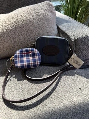 NEW Vintage Longaberger Homestead Striped Crossbody Bag & Plaid Change Purse - Image 1 of 4