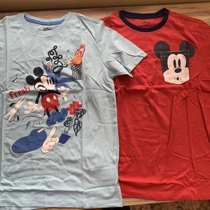 Disney Spotted Zebra Mickey Mouse Boys T-Shirts L 10 Cotton Short Sleeve Tees - Picture 1 of 15