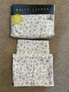 NEW VTG Ralph Lauren Emilie Cal King Fitted Sheet & Pillowcases Lavender Floral - Picture 1 of 7