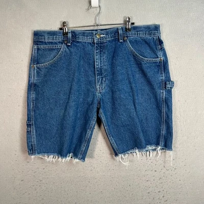 钥匙木匠牛仔短裤磨边下摆蓝色男式 38 — 第 1/4 张图片