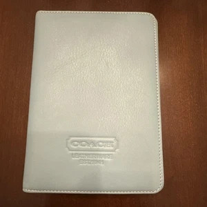 VTG Coach Light Blue Leather Photo Album Book Holder Portable Travel Storage - Picture 1 of 5