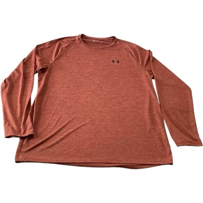 Under Armour Shirt Mens 2XL Light Red Long Sleeve HeatGear Loose Fit - Image 1 of 4