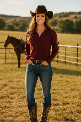 DKNY Jeans Mujer S Vino Mangas Largas 1/4 Cremallera Cuello Simulado Acanalado Suéter Preppy Y2K Foto 1 de 4